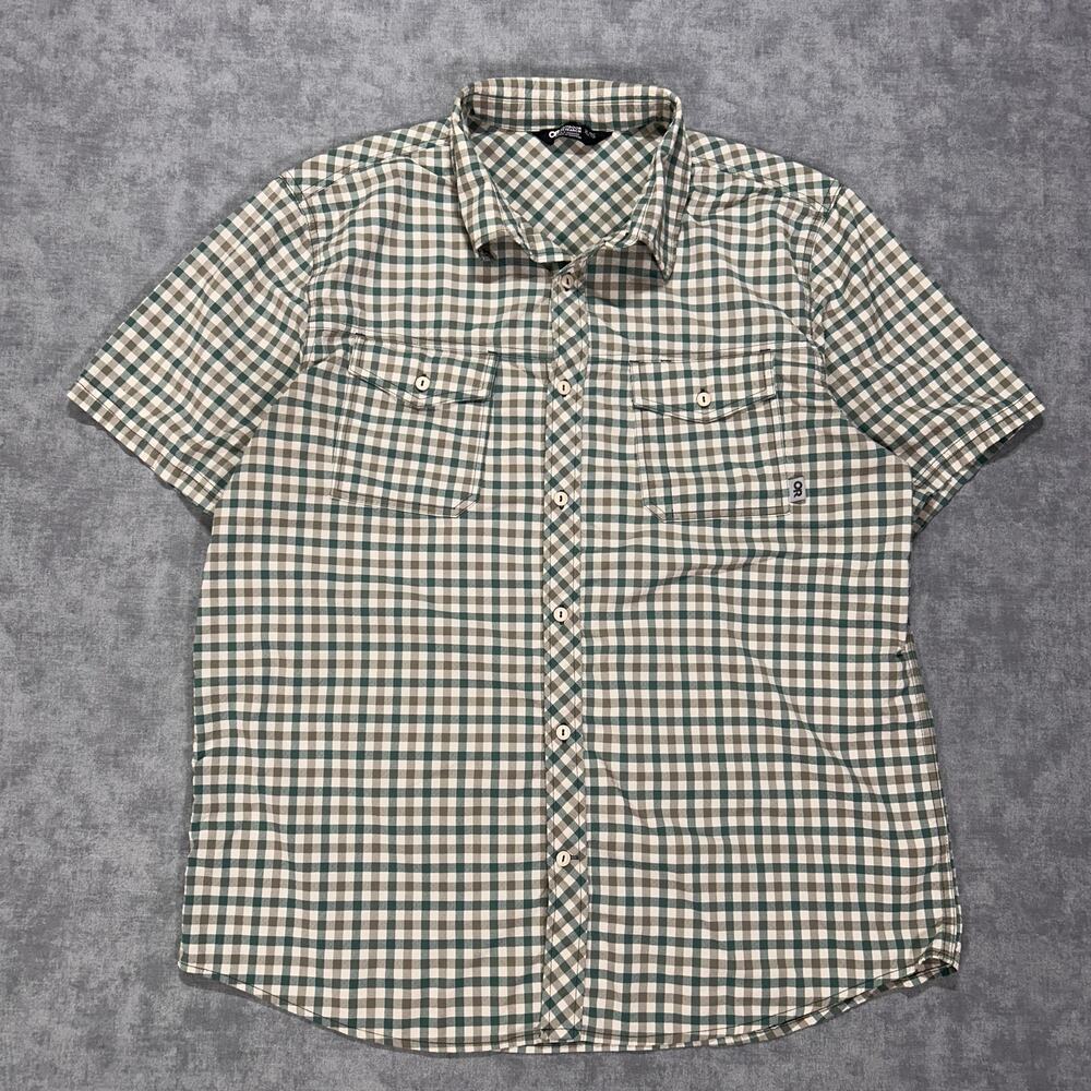 Outdoor Research Wanderer S/S plaid casual hiking button up mens XL